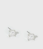 New Look Crystal Cubic Zirconia Square Stud Earrings